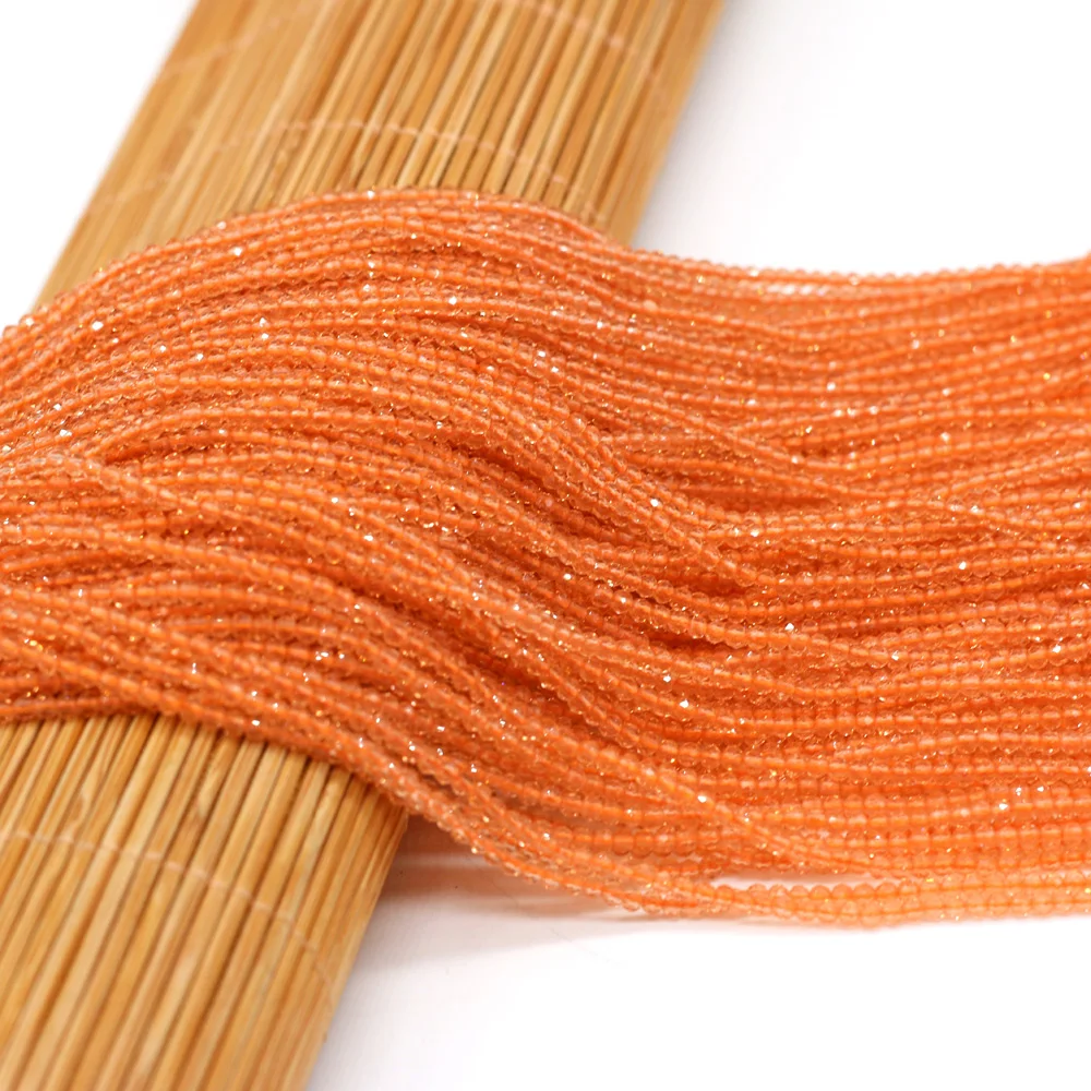 

Beads 2mm Natural Semi-Precious Stones Spinel Orange Loose Beads for Women Jewelry Making DIY Bracelet Necklace Strand Handmade