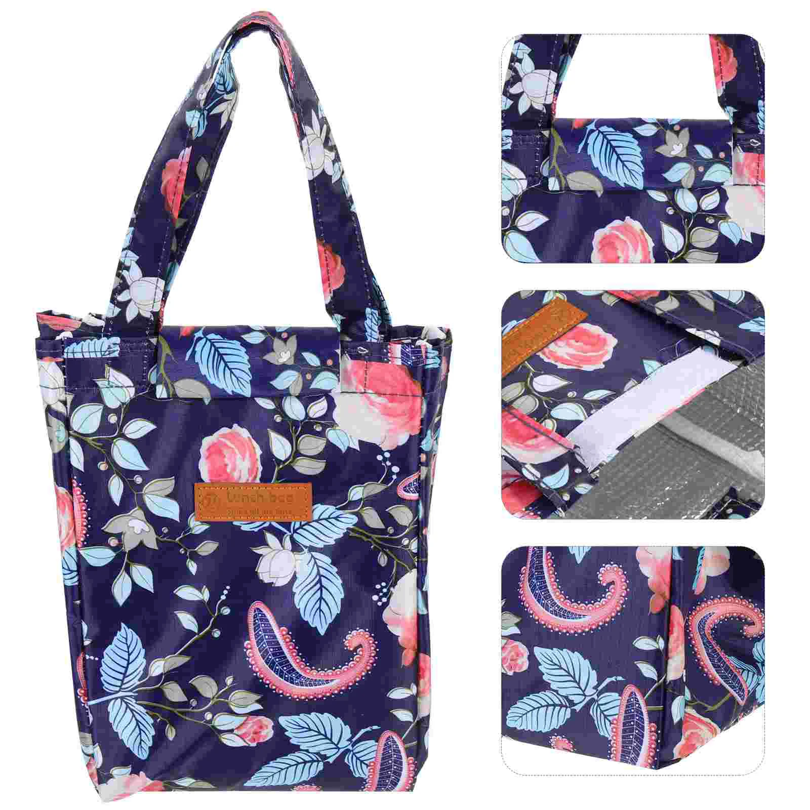 

Bento Bag Thermal Lunch Bag Insulated Cooler Bag Portable Reusable Grocery Bag Cloth Large Lunch Bag Travel Tote Purse Women