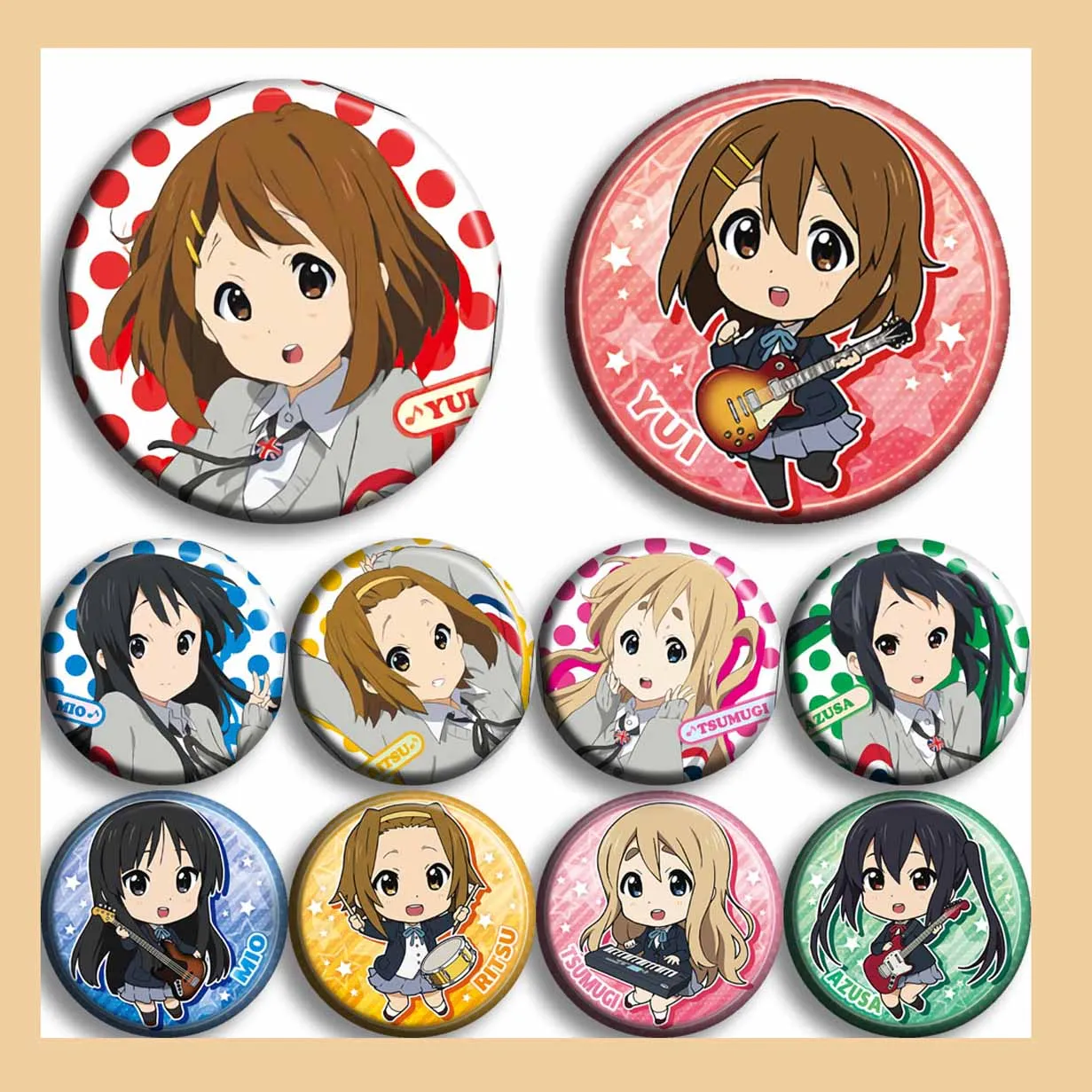 

K-On! Tainaka Ritsu Аниме фигурки броши значок Kotobuki Tsumugi аниме-броши значок периферия рюкзак аксессуары игрушки подарки