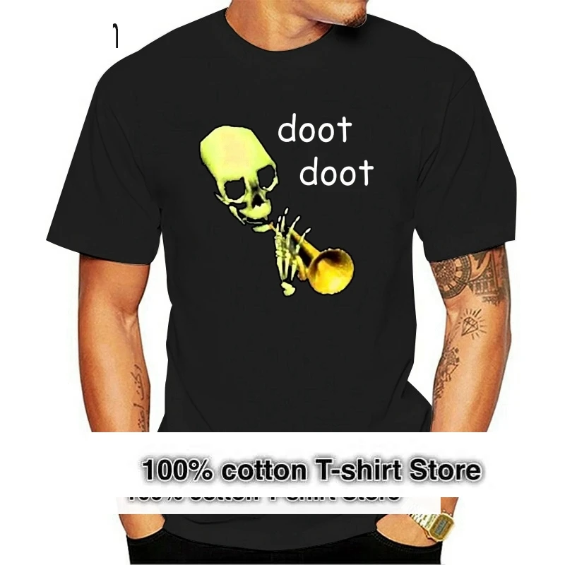 

Doot саксофон скелет Хэллоуин футболка мужская хлопковая модная футболка