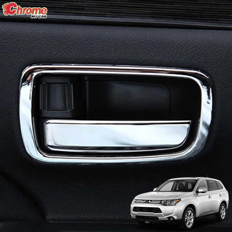

Для Mitsubishi Outlander 2014 2015 2016 2017 2018 2019 хромированная внутренняя дверная ручка, крышка чаши, отделка, украшение, Стайлинг автомобиля
