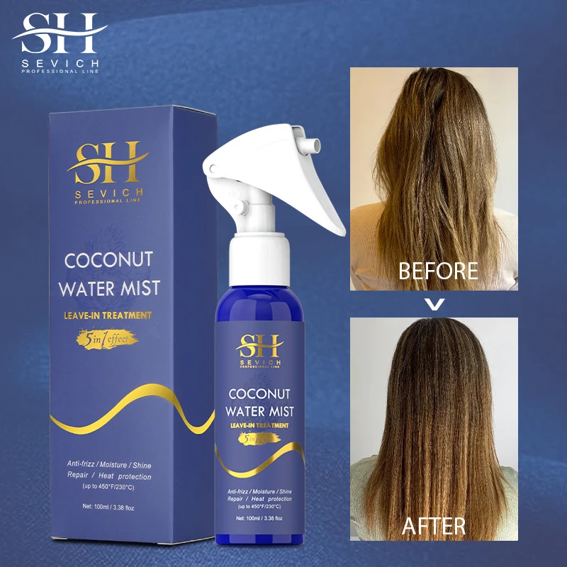

Sevich 100ml Coconut Water Mist Hair Repair Spray Anti-Frizz 5 in 1 Effect Leave-in Treatment Hair Spray Shine Hair Care