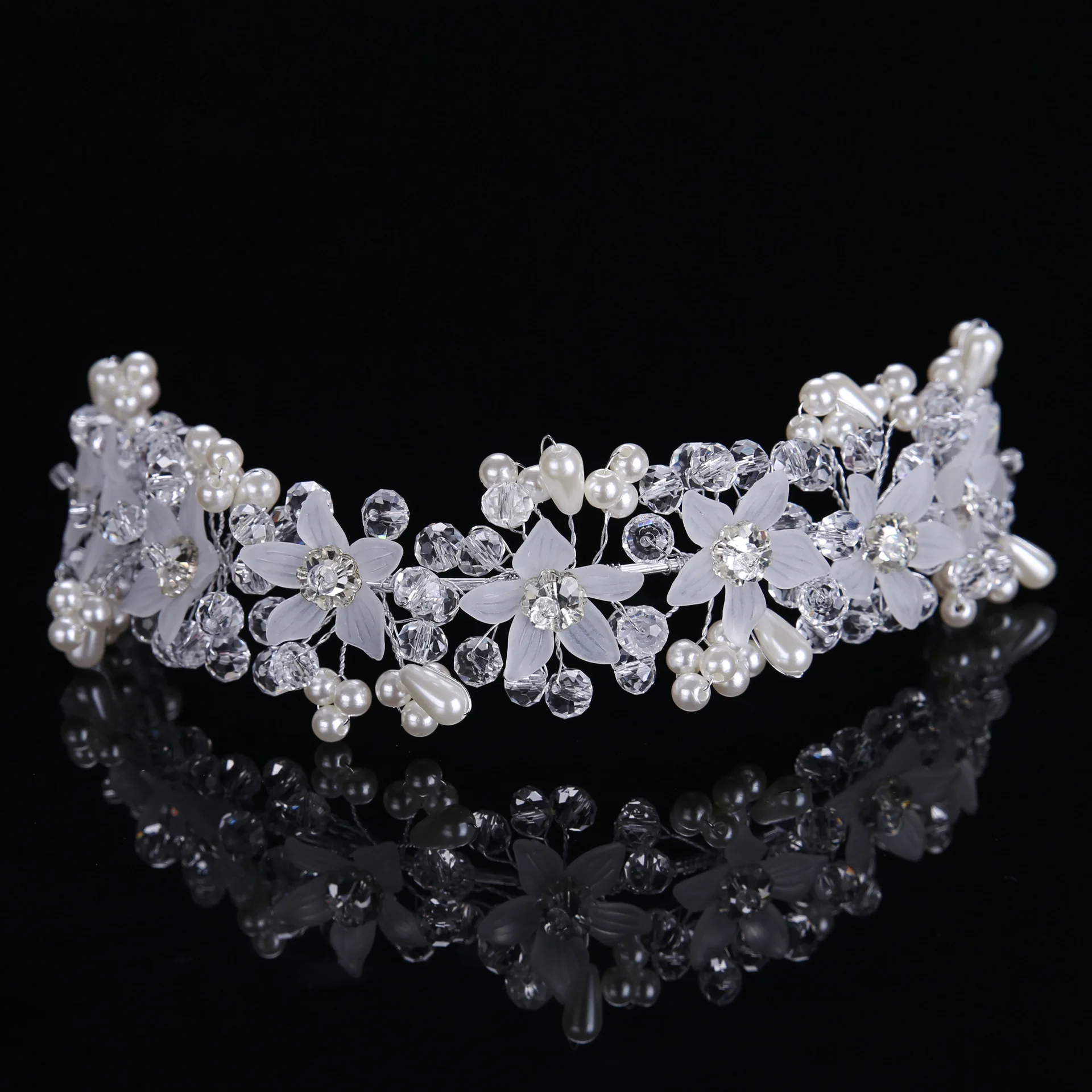 

Handmade crystal flower headband Children's performance hair accessories