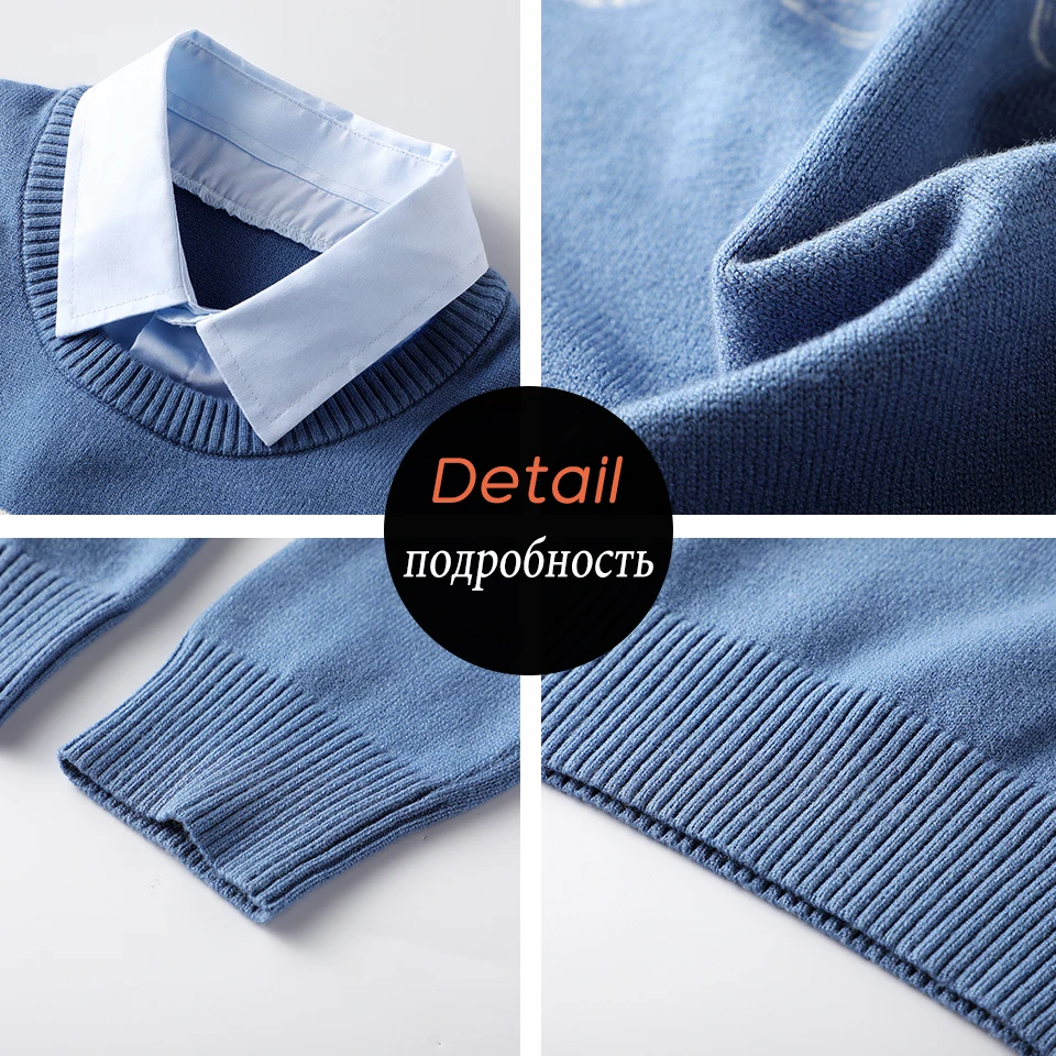 Men 2023 Autumn Winter Casual Brand New Warm Sweater Pullovers Turn Down Shirt Collar Men Knit Pattern Outfits Sweater Coat Men