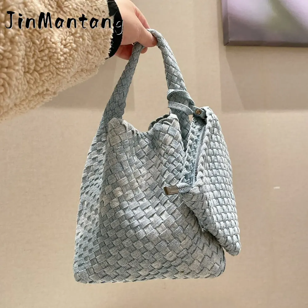 

Luxury Canvas Woven Bucket Bag Designer Purses and Handbags High Quality Composited Bags for Women 2023 Small Tote Clutch Chic