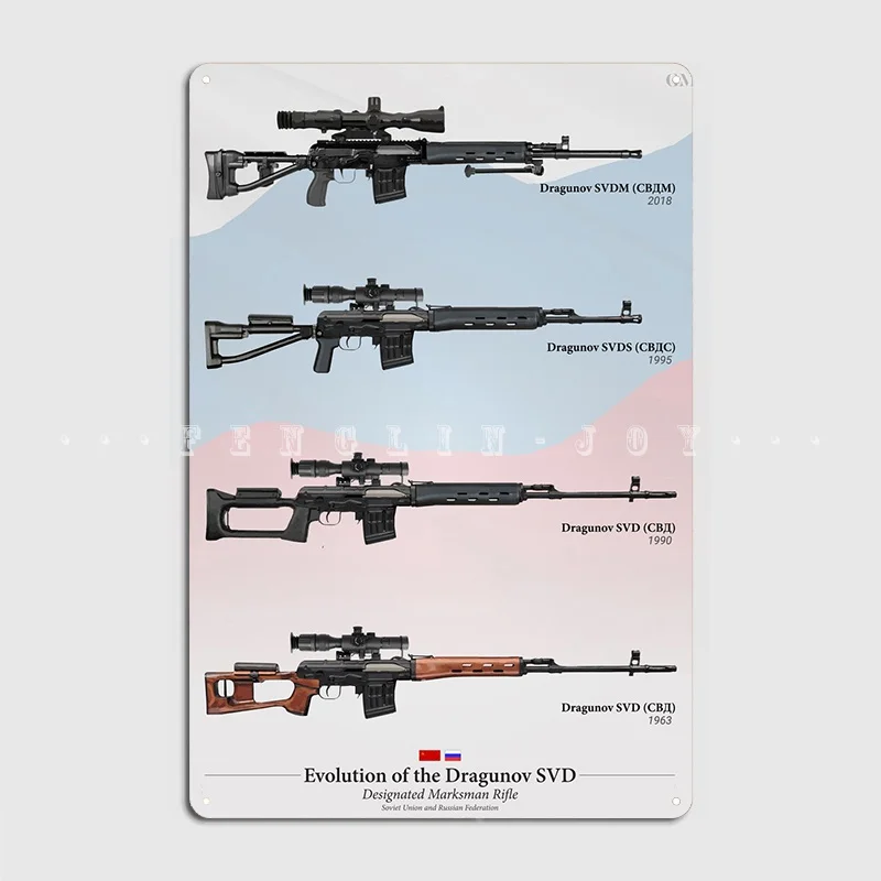 Драгунов Svd эволюционный металлический знак, украшение для паба, паба, гаража, Настенный декор, оловянный знак, плакат
