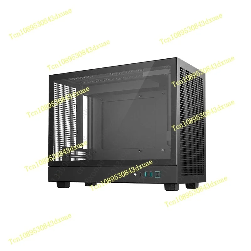 Фото Корпус CH160 ITX с боковой сетчатой панелью и ручкой, для длинных видеокарт, блок питания ATX, Type-C №1
