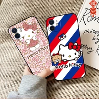 hello kitty takara tomy phone case for funda iphone 13 12 11 pro max mini x xr xs max se 2020 6 6s 7 8 plus back liquid silicon