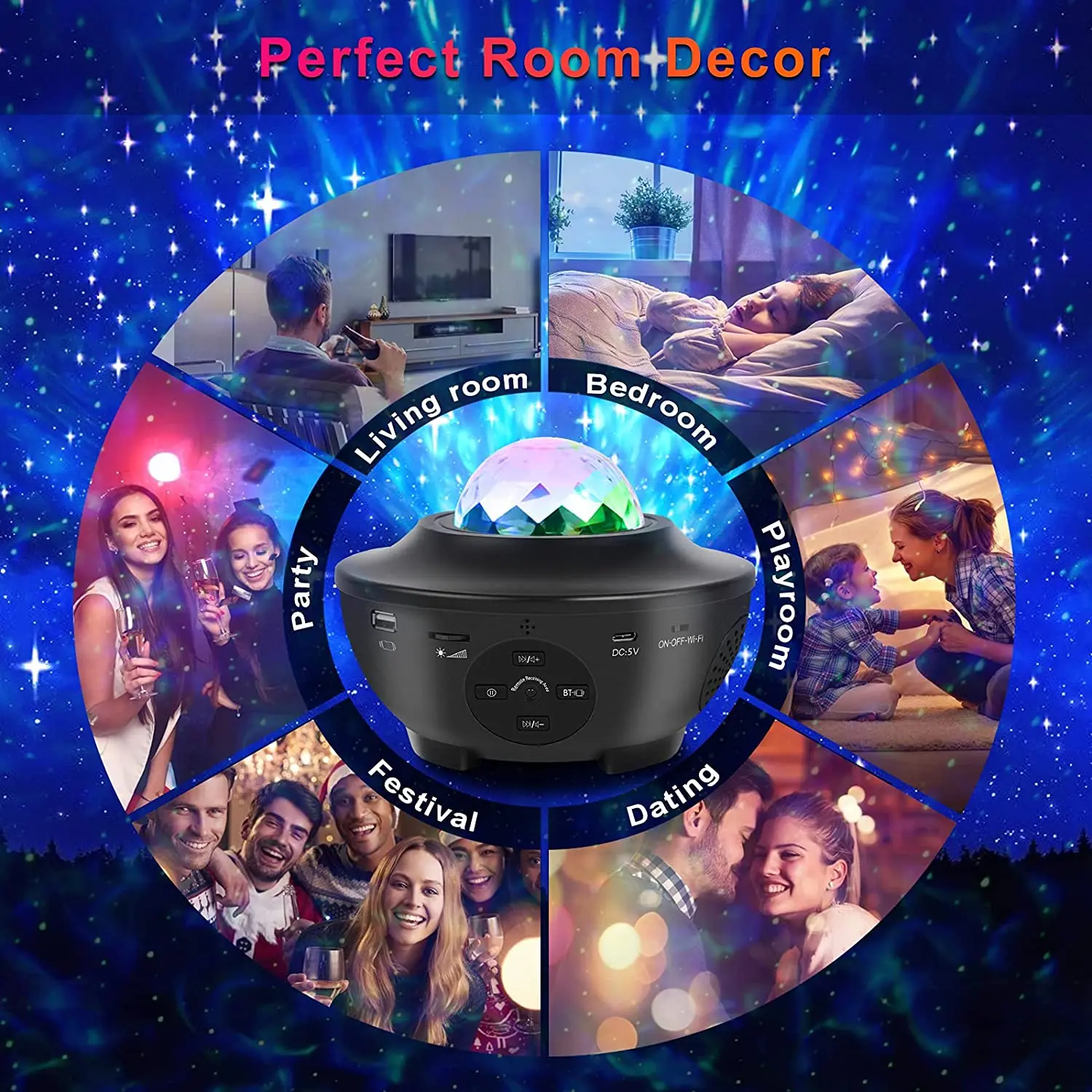 Новый тип музыкальной звезды проектор Skylight RGBW красочная звезда мечта светильник
