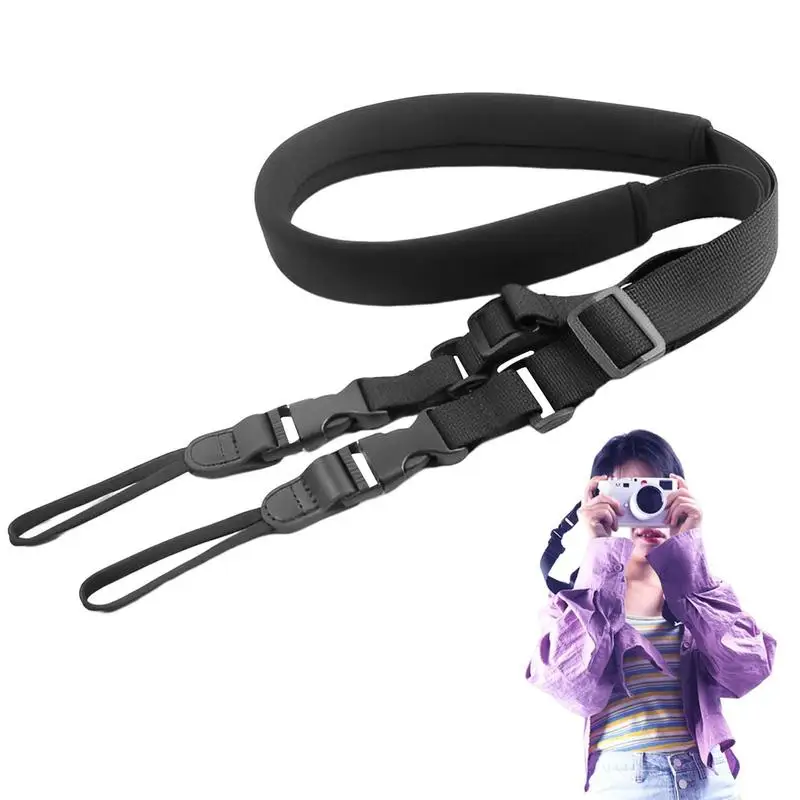 

Black Neck Hang Strap For SLR Camera Back Hang Nylon Rope Belt Telescope Strap Adjustable Accessories For Digital DSLR Camera