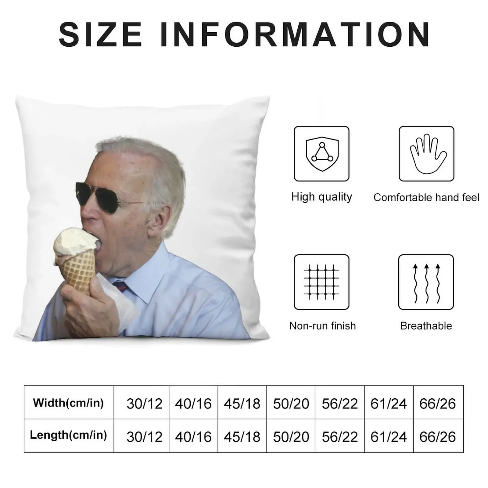 Декоративная наволочка Joe Biden Eating Ice Cream
