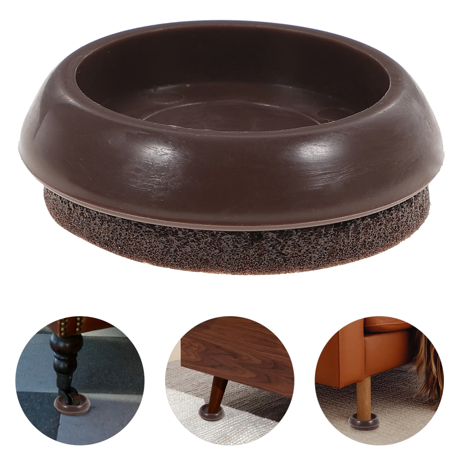 

10 Pcs Fixed Caster Cup Felt Furniture Pads Plastic Rugs Legs Floor Protector Chair Stoppers Hardwood Protectors Circle