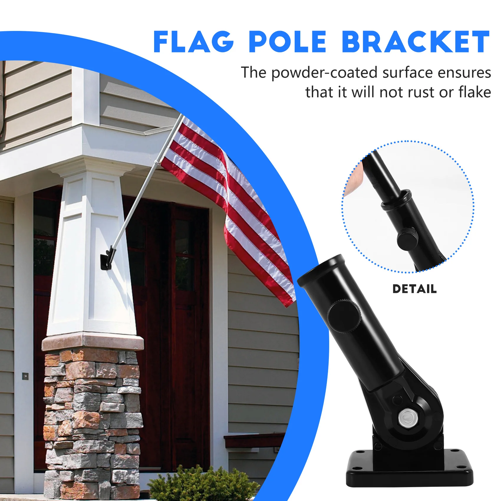 Держатель для флагштока монтажный кронштейн регулируемый держатель