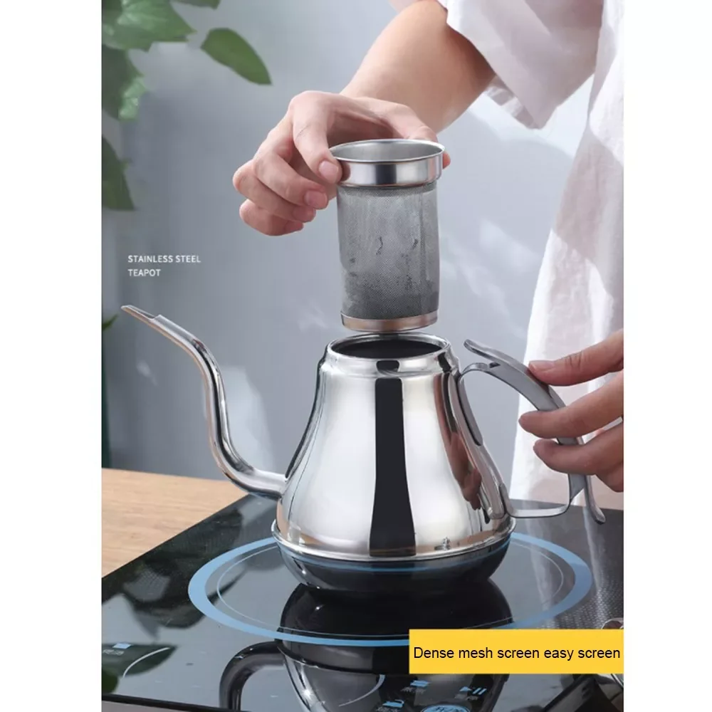 

1.2/1.8L Stainless Steel Coffee Drip Pot Gooseneck Kettle Teapot Tea Maker With Filter Induction Cooker Tea Kettle Kitchen tools