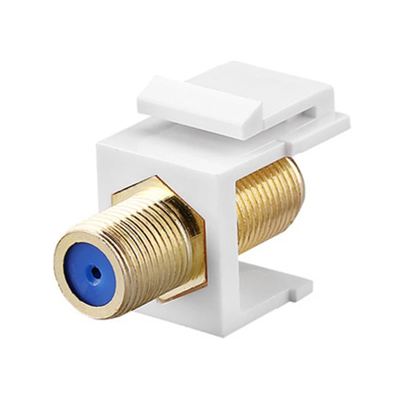 

F Head TV Coax Keystone Jack F-Type Female to Female SAT Insert Coupler Nickel
