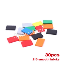 30pcs classic size building blocks smooth thin basic bricks 2x3 dots toys compatible with all major brands for children 6 ages