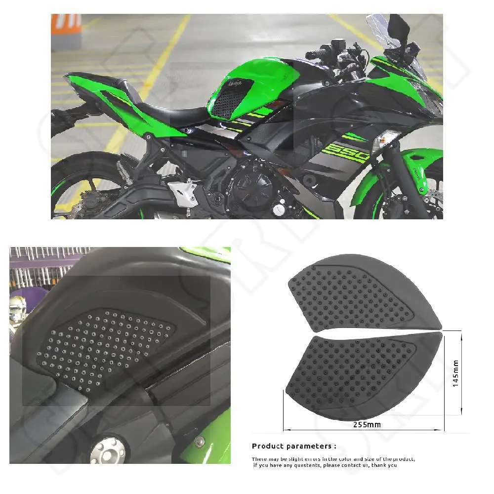 For Kawasaki Ninja 650 NINJA650 2017-2021 2022 Motorcycle Tank Grips Side Traction Pads Knee Anti Tank Slip Sticker Decal Kit