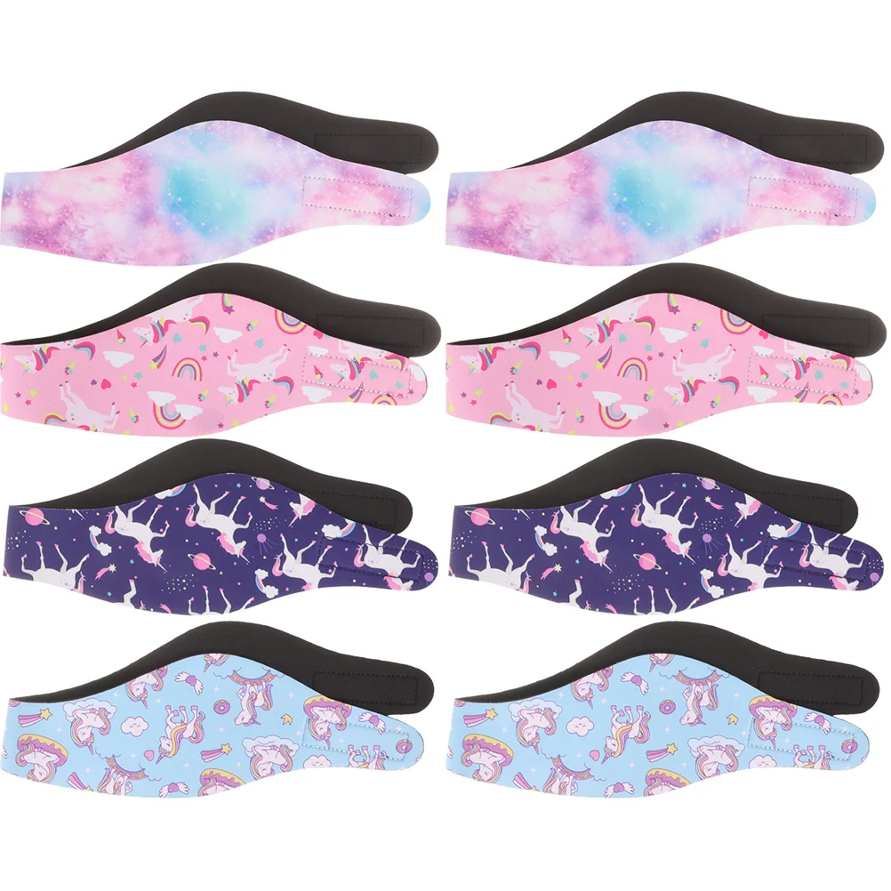 

8 Pcs Printed Headband Swim Headbands Women Bandanas Kids Adjustable Diving Material Sbr Miss Earmuffs