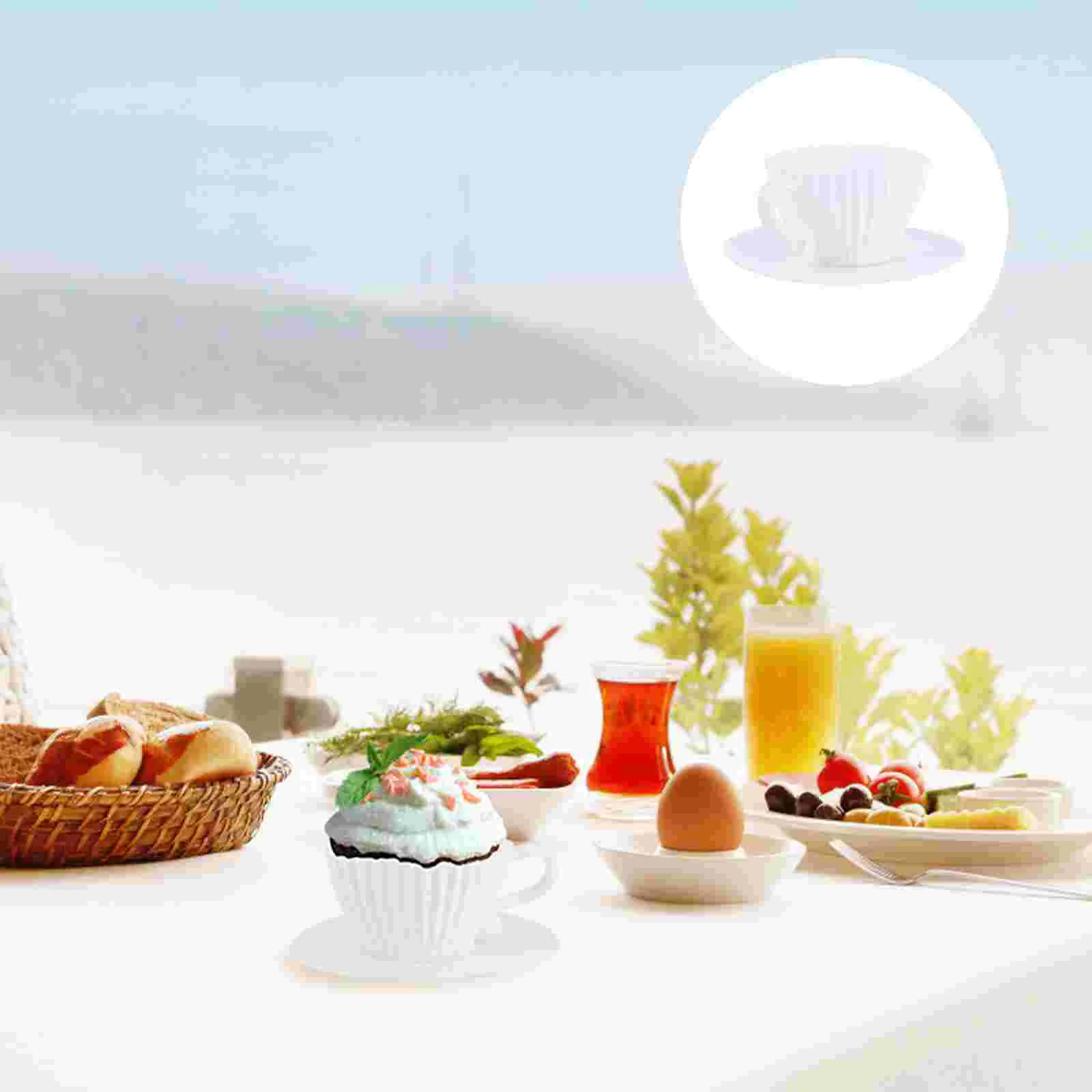 

8pcs Cake Molds Set Silicone Baking Teacup with Saucer Reusable Cupcake Mold Mould (4 Cups and 4 Saucers)