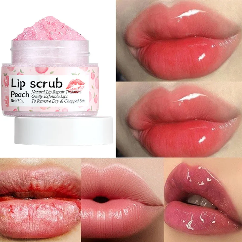 

Peach Lip Scrub Lightening Exfoliating Fade Lip Lines Anti Dryness Removing Dead Skin Moisturizing Care Makeup