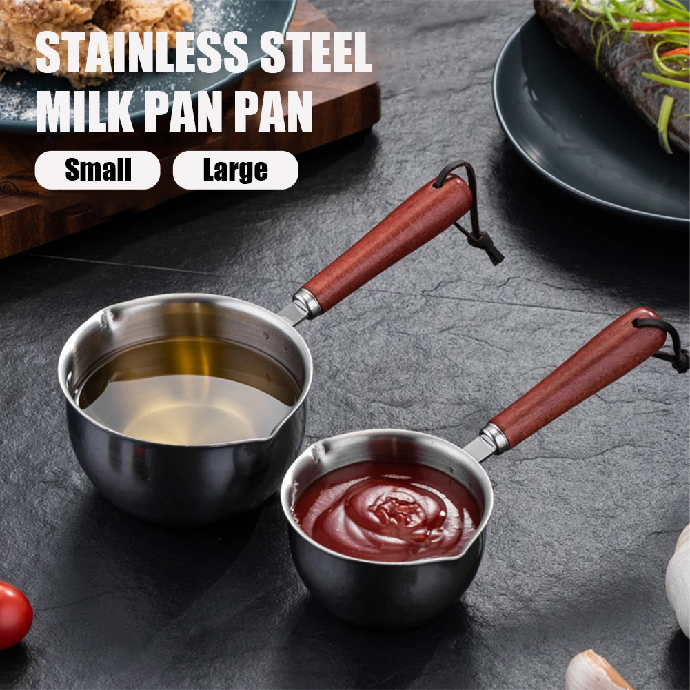 

150ml/300ml Skillet 304 Stainless Steel Flavor Splash Skillet Cook Tools Household Egg Frying Pan Hot Oil Portable Scalding Pan