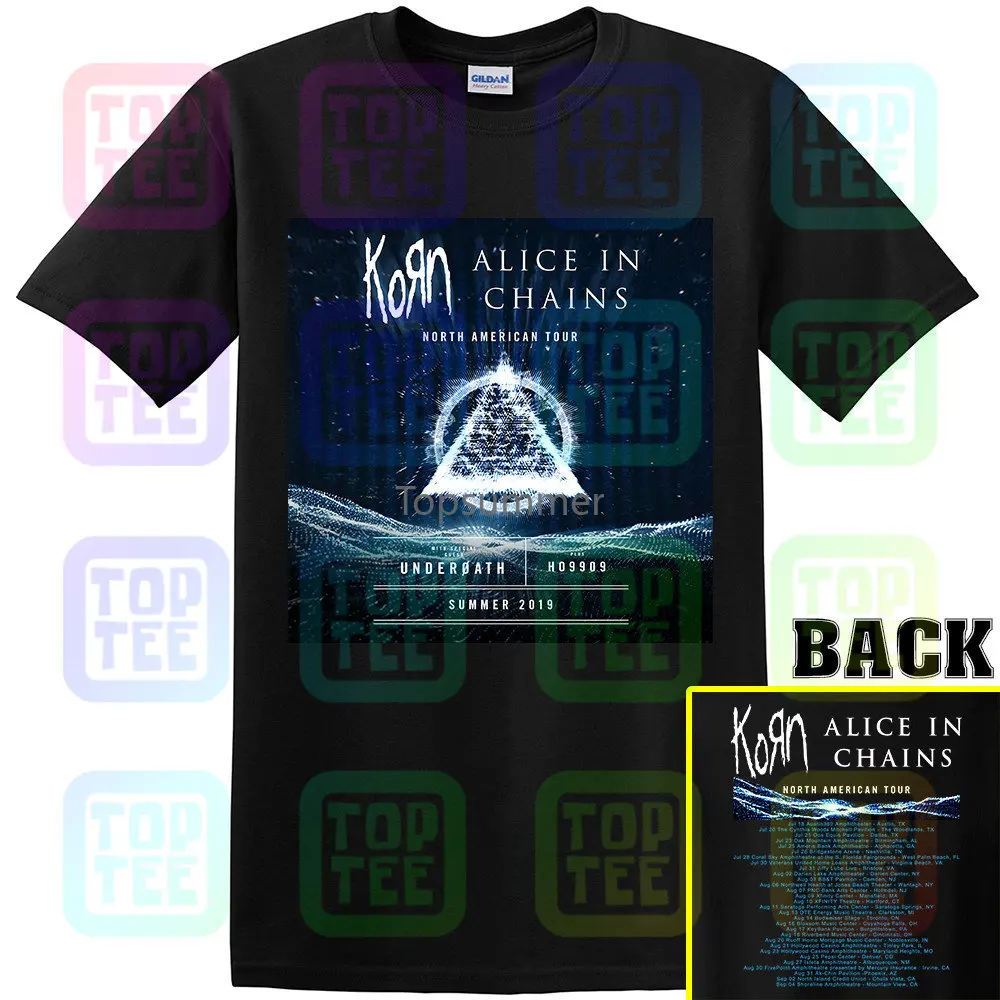 

Korn With Alice In Chains Underoath Tour 2019 New 2 Side T-Shirt Size S To 3Xl