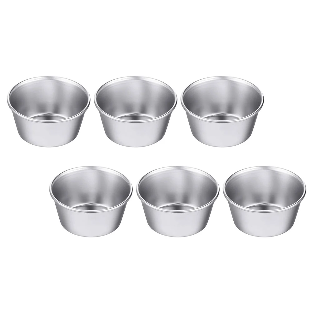 

6pcs Individual Molds Egg Tart Molds Pudding Molds Cups Muffin Mold Baking Supplies