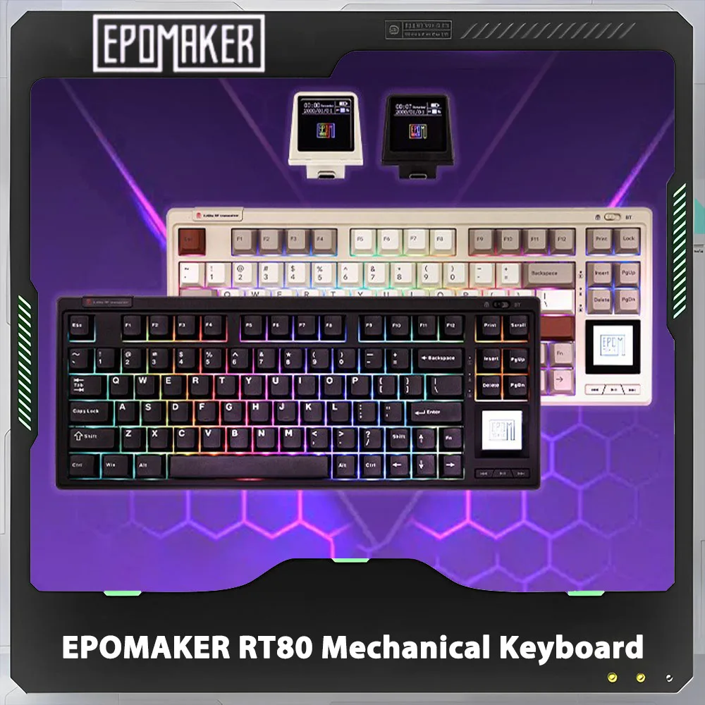 Механическая клавиатура EPOMAKER RT80 с сенсорным экраном и мини-дисплеем NKRO 75%