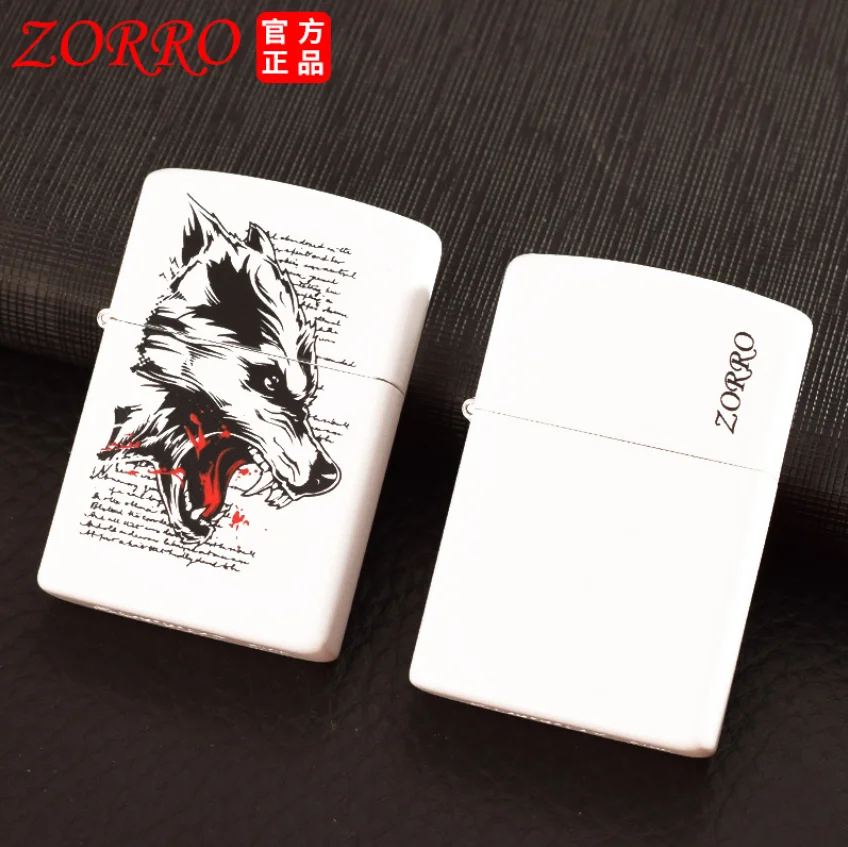 2022 New Fashion Zorro Luminous Kerosene Lighter Creative Personality Lighters Fluorescent Cigarettes Smoking Accessories Gift enlarge