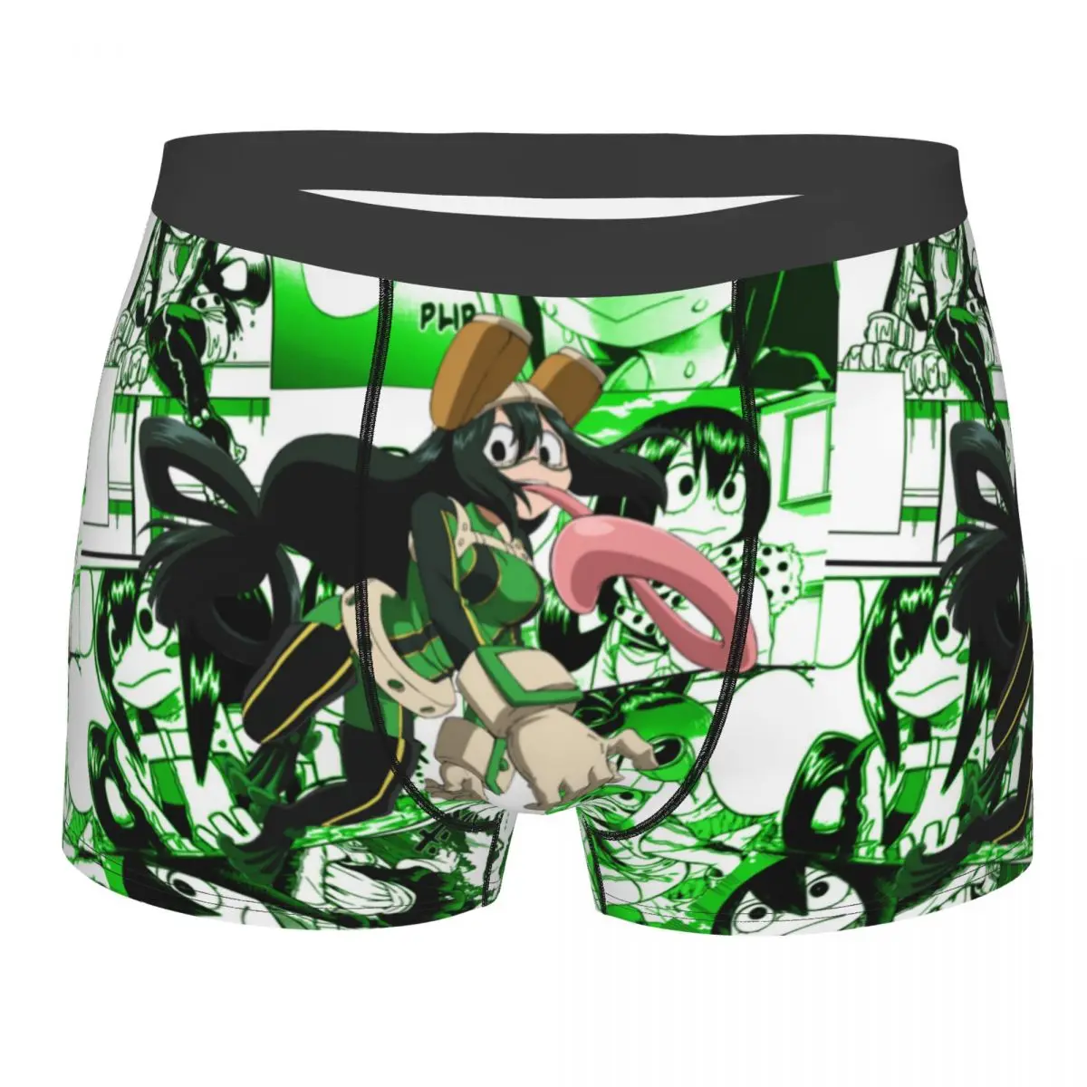 

Мужское нижнее белье Tsuyu Asui манга коллаж мой герой Академия Манга Аниме сексуальные боксеры короткие трусики-шорты Homme Трусы из полиэстера