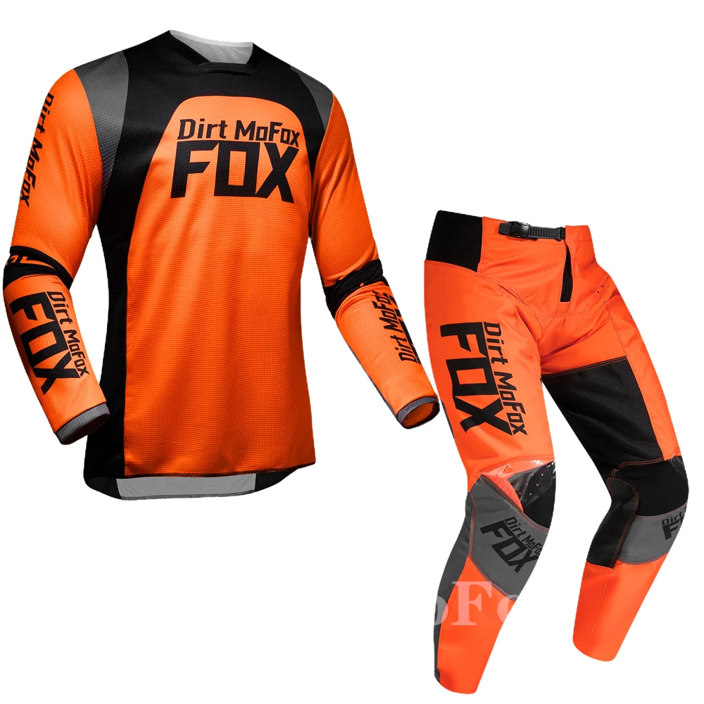 Motocross Racing 180 Trice Lux Gear Set 2022 Dirt MoFox Jersey Pants ATV UTV Downhill Bike Kits Cycling Offroad Orange Suit