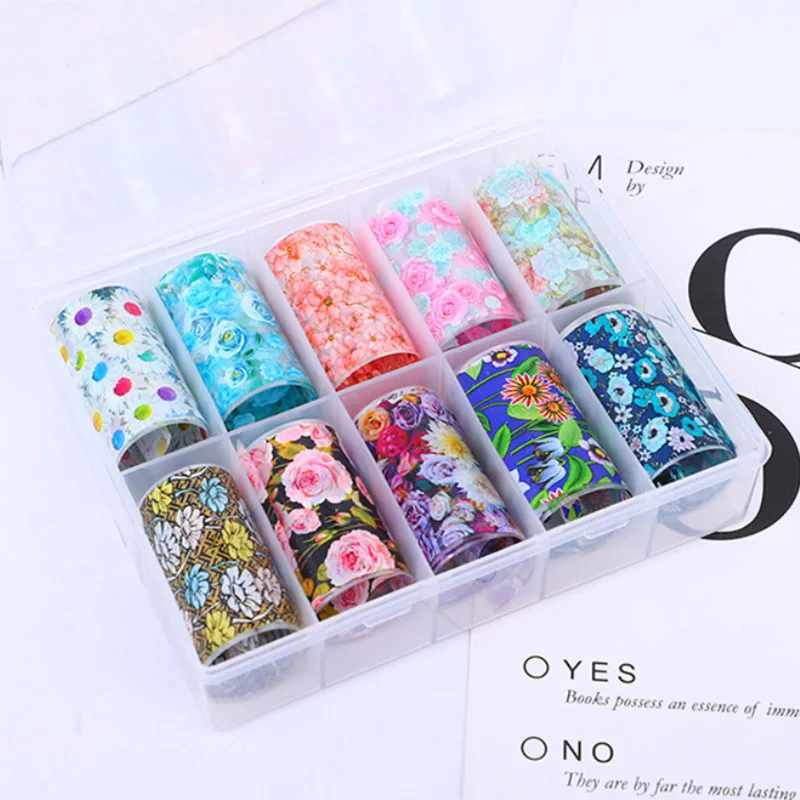 10 наклеек из переводной фольги цветочный узор украшение дизайн Бумажные Обертки