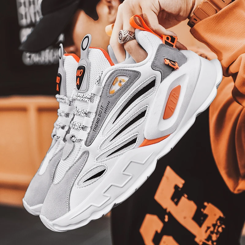 

Spring New Men's Casual Shoes Four Seasons Trend Running Shoes Soft PVC Sole Walking Male Sports Shoes Leather Man Sneakers