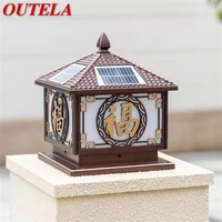 outela black lawn lamp outdoor retro led lighting waterproof classical for home villa path garden solar