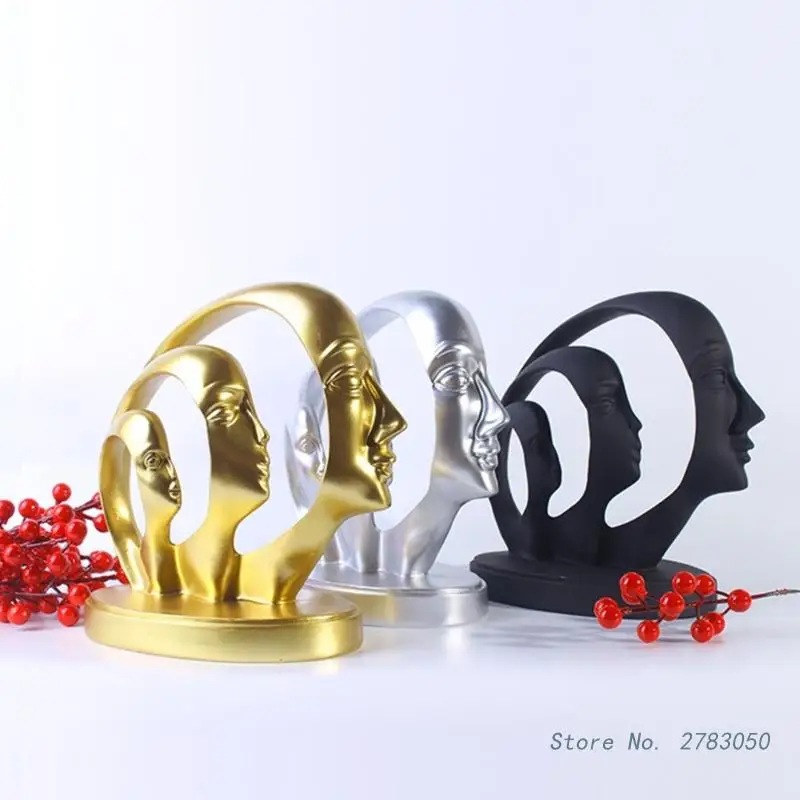 

Современная Статуэтка из смолы на половину лица, садовая статуэтка, декоративные украшения, художественные поделки для дома, спальни, общеж...