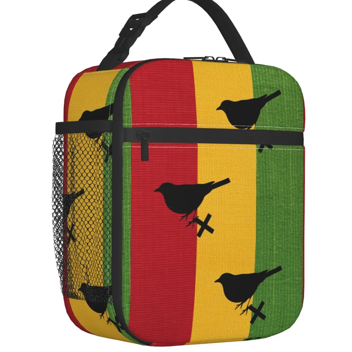 

Vintage Ajax Bob Marley Insulated Lunch Tote Bag for Women Three Birds Resuable Thermal Cooler Bento Box School