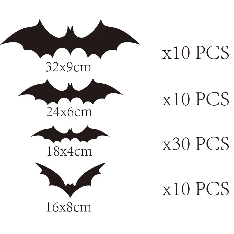 

Halloween scary bat spider shape plastic paper combination set home bar nightclub ktv wall window decorations
