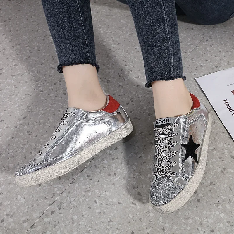 Кроссовки из натуральной кожи маленькие грязно-белые модные Универсальные для