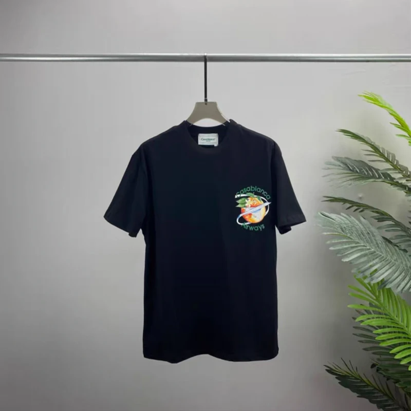 

Футболка женская/мужская хлопковая с коротким рукавом и принтом самолета