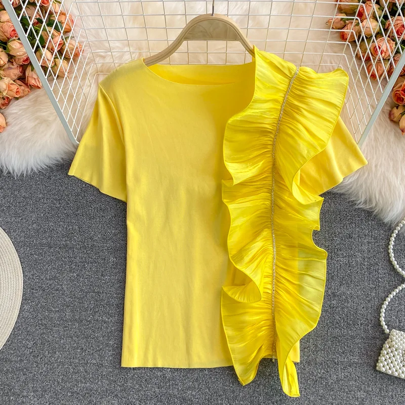 

Женская тонкая свободная футболка, белая трикотажная футболка из вискозы с коротким рукавом, лето 2022