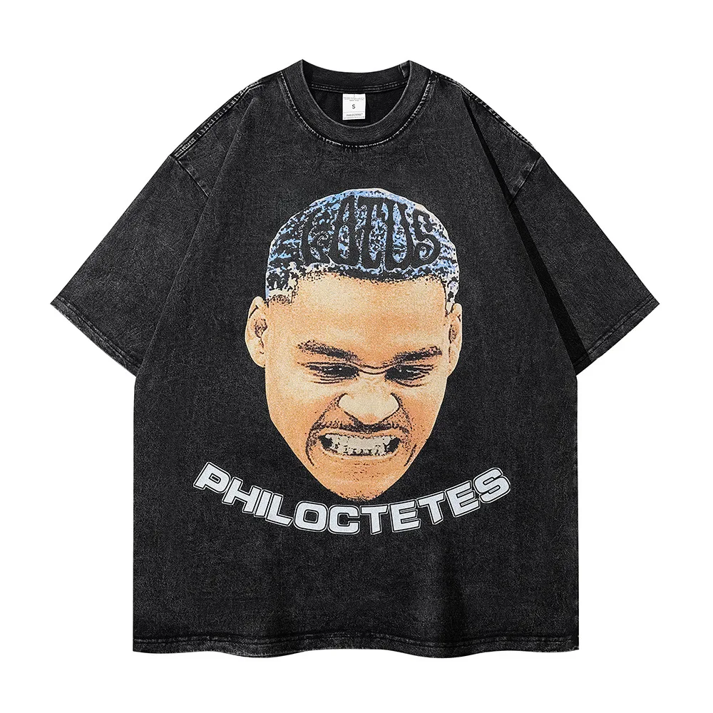 

Fashion Hip-hop Retro Loose Fitting Short Sleeves With Trendy Basketball Theme