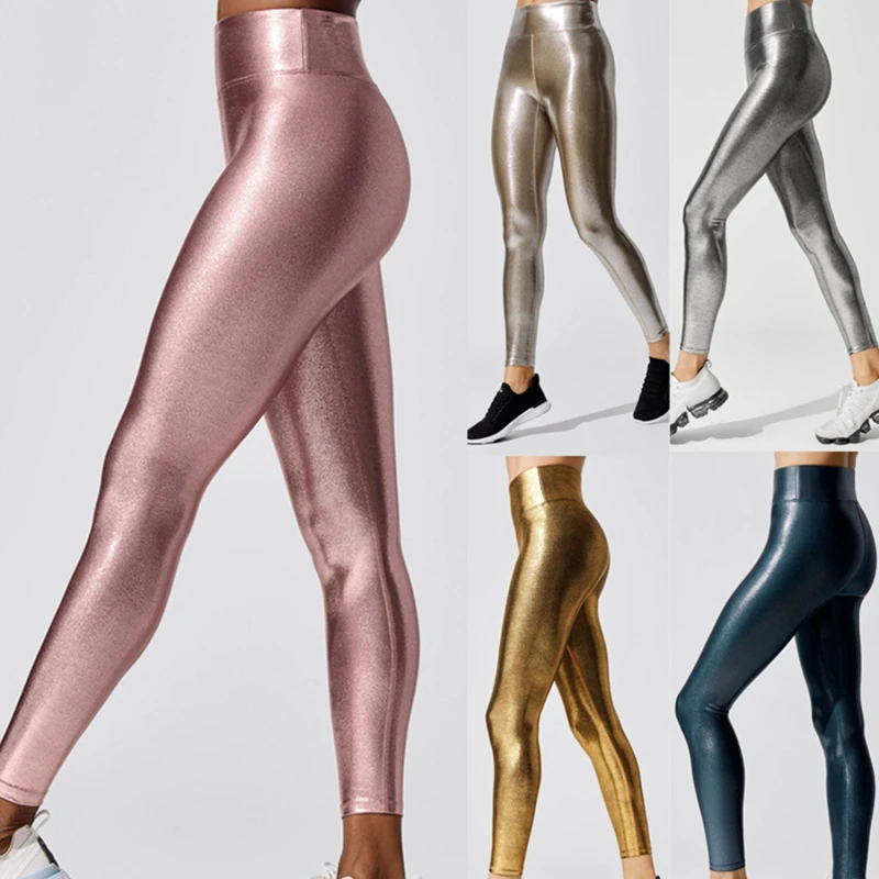 

Plus Size Bronzing Leggings Women Sexy High Waist Skinny Push Up Gym Clothing Fitness Workout Legging Slim Pants Yoga Pants