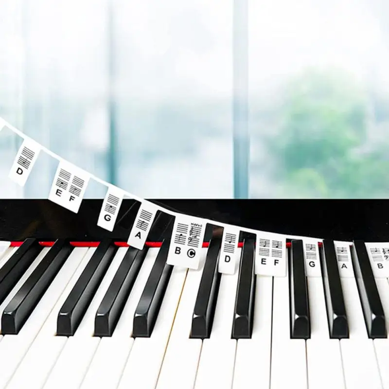 

Removable Piano Sticker Silicone Piano Cream Silicone Piano Multiple Keyboard Comment 88/61 Key Piano Note Stickers Paster