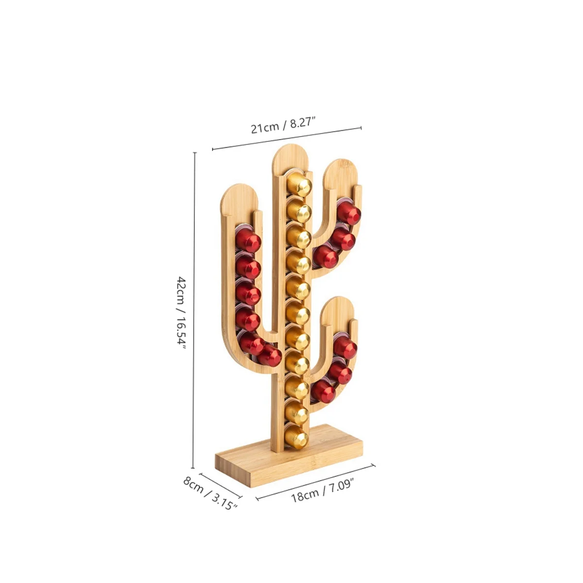 Бамбуковая вращающаяся подставка для хранения капсул кофе стенд держатель