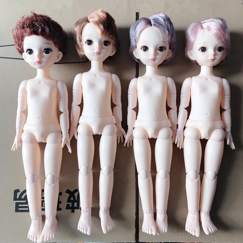 Muñeca BJD de 30cm, 20 articulaciones móviles de 12 pulgadas, maquillaje de pelo corto, muñeca de cuerpo desnudo para niñas, juguete 1/6