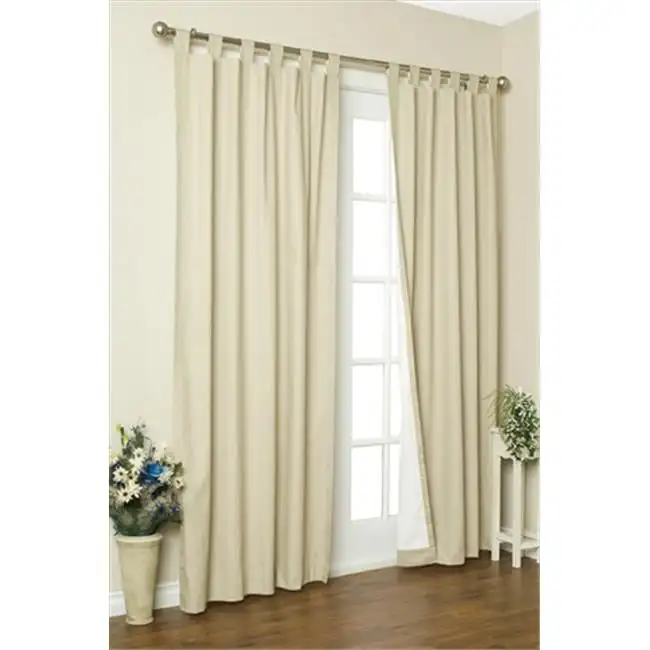 

Stylish Insulated Thermalogic 95 in. Natural Solid Color Tab Top Curtain Pairs - Luxurious Design for a Comforting & Cozy Home A