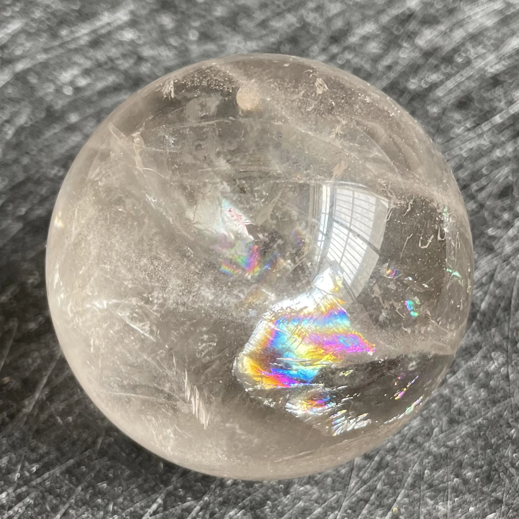 182 г натуральный камень прозрачный кварц хрустальный шар Радужная Сфера