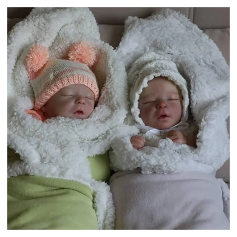 

Lifelike Silicone Vinyl Doll Twins Baby Reborn 12/18 Inch Realistic Sleeping Babies Dolls With Lovely Clothes Kids Playmate