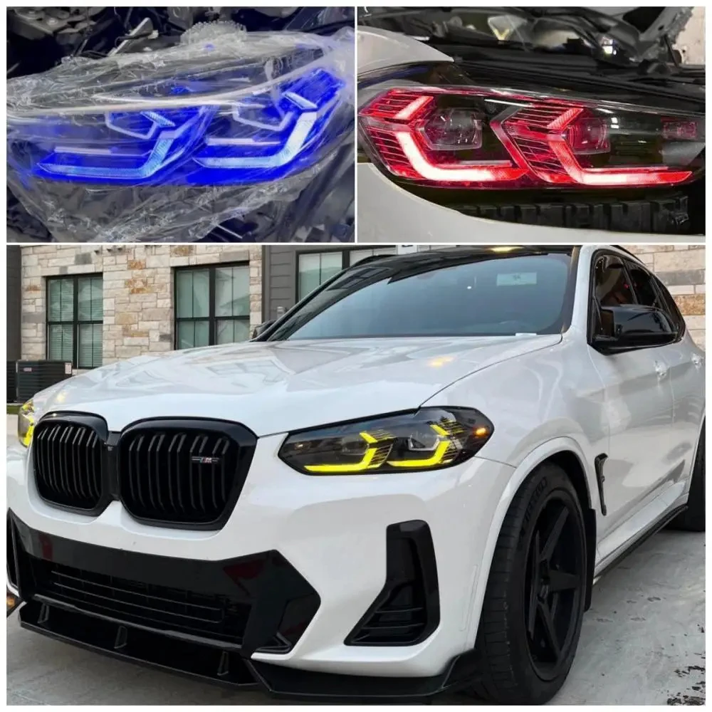 Супер яркие желтые синие красные светодиодные панели Angel Eyes DRL для BMW X3 X3M F97 G01 X4 X4M