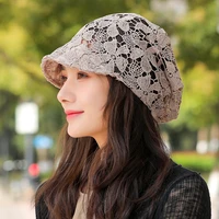 ladies lace spring and summer thin soft brimmed peaked caps lace foreign style pile hats beanies scarves headscarves head caps